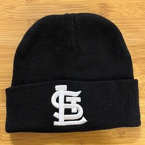 Black Knit Kids Hat with Embroidered St Louis Logo